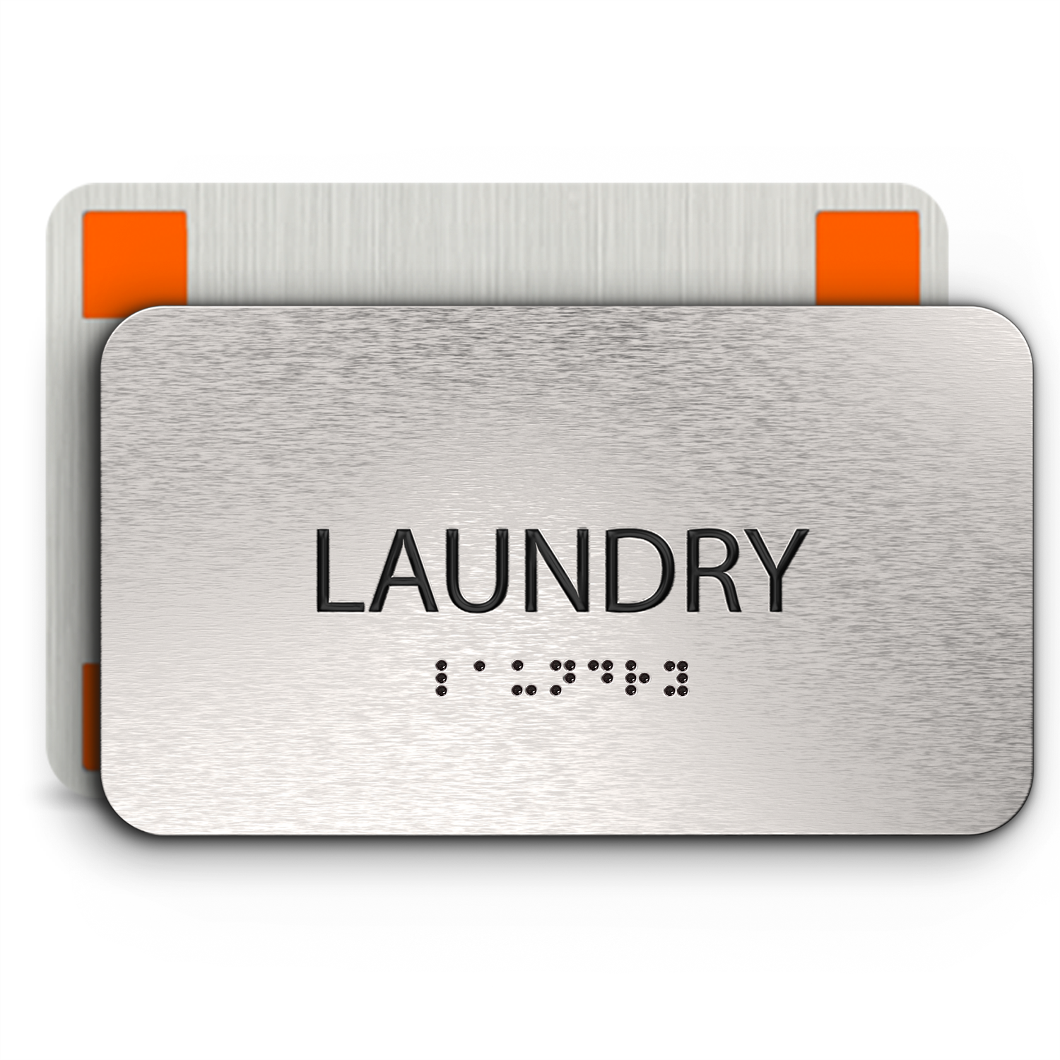 LAUNDRY Sign - Brushed Silver Aluminum - ADA Compliant