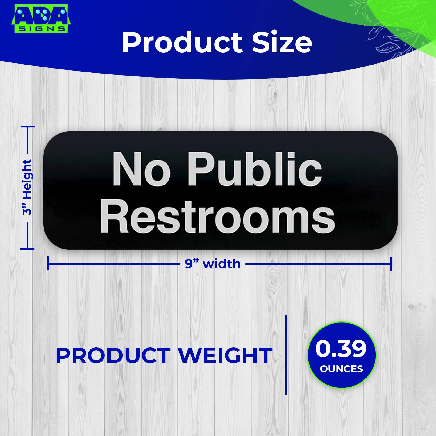 No Public Restrooms Sign - Black Acrylic - SET OF 3