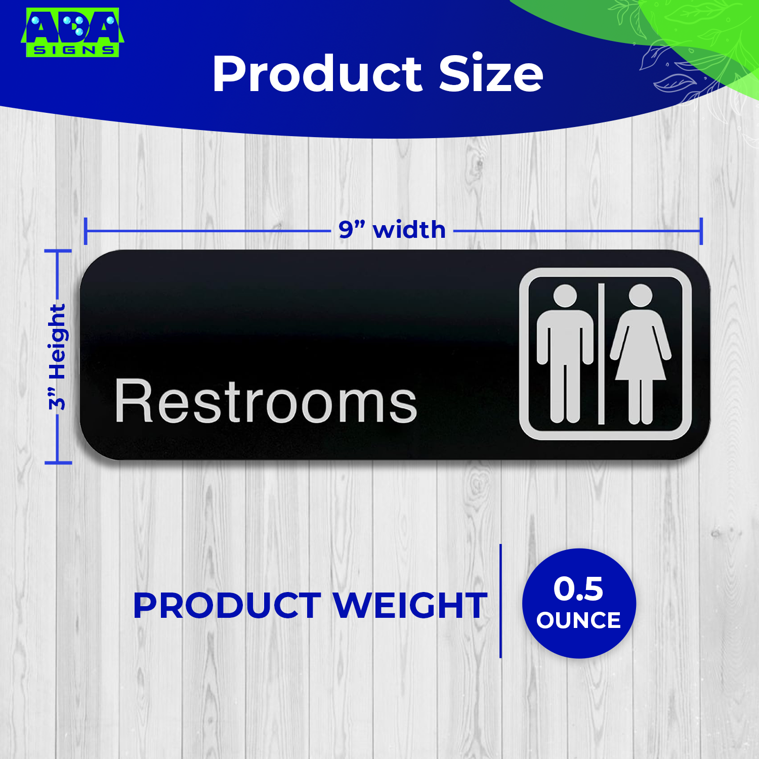 MEN AND WOMEN Restroom Signs - Black Acrylic