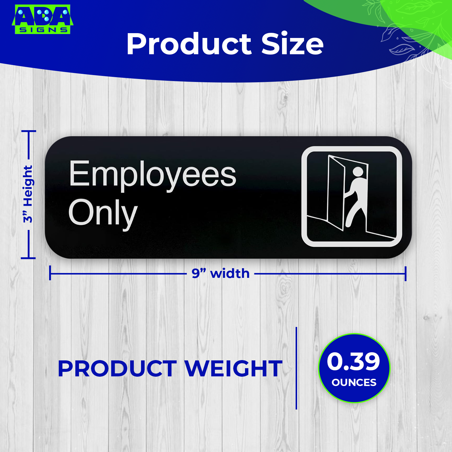 EMPLOYEES ONLY Sign - Black Acrylic - SET OF 3