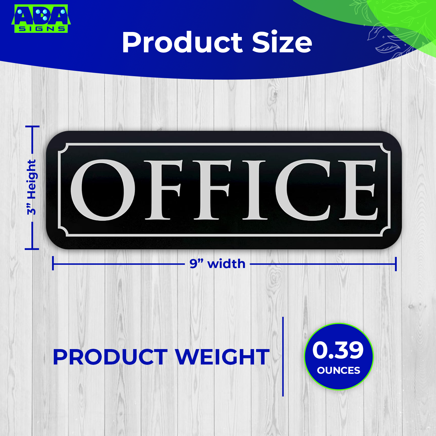 Office Door Sign - Black Acrylic - SET OF 3