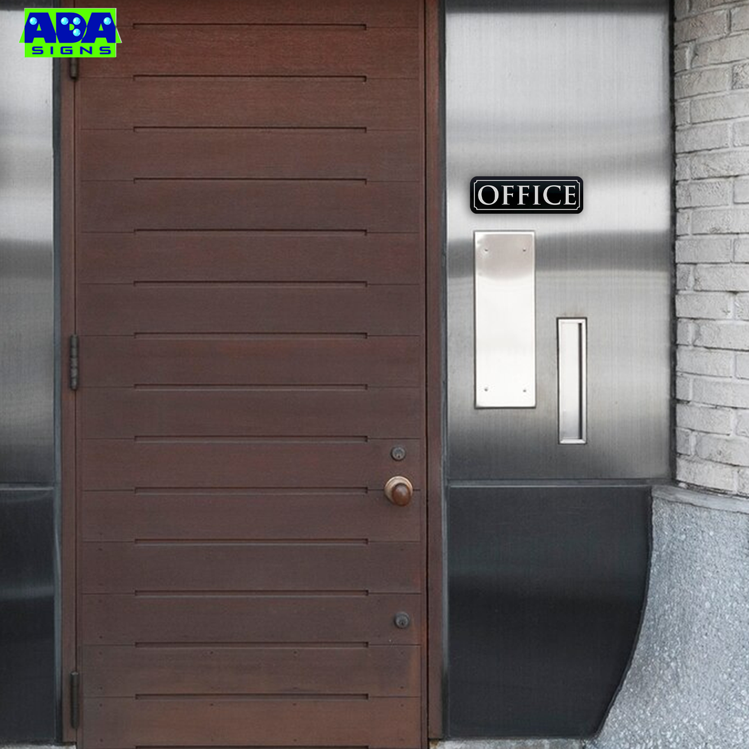 Office Door Sign - Black Acrylic - SET OF 3