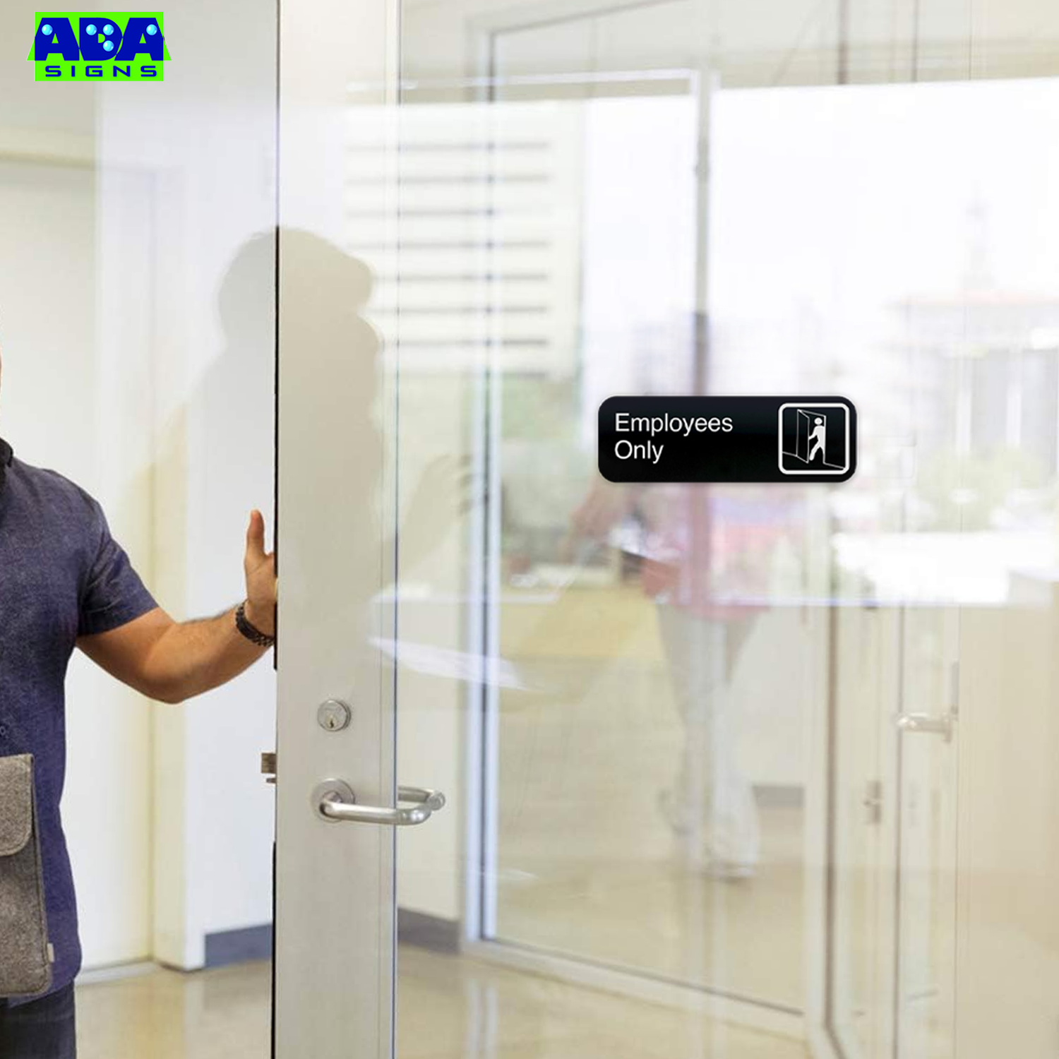 EMPLOYEES ONLY Sign - Black Acrylic - SET OF 3