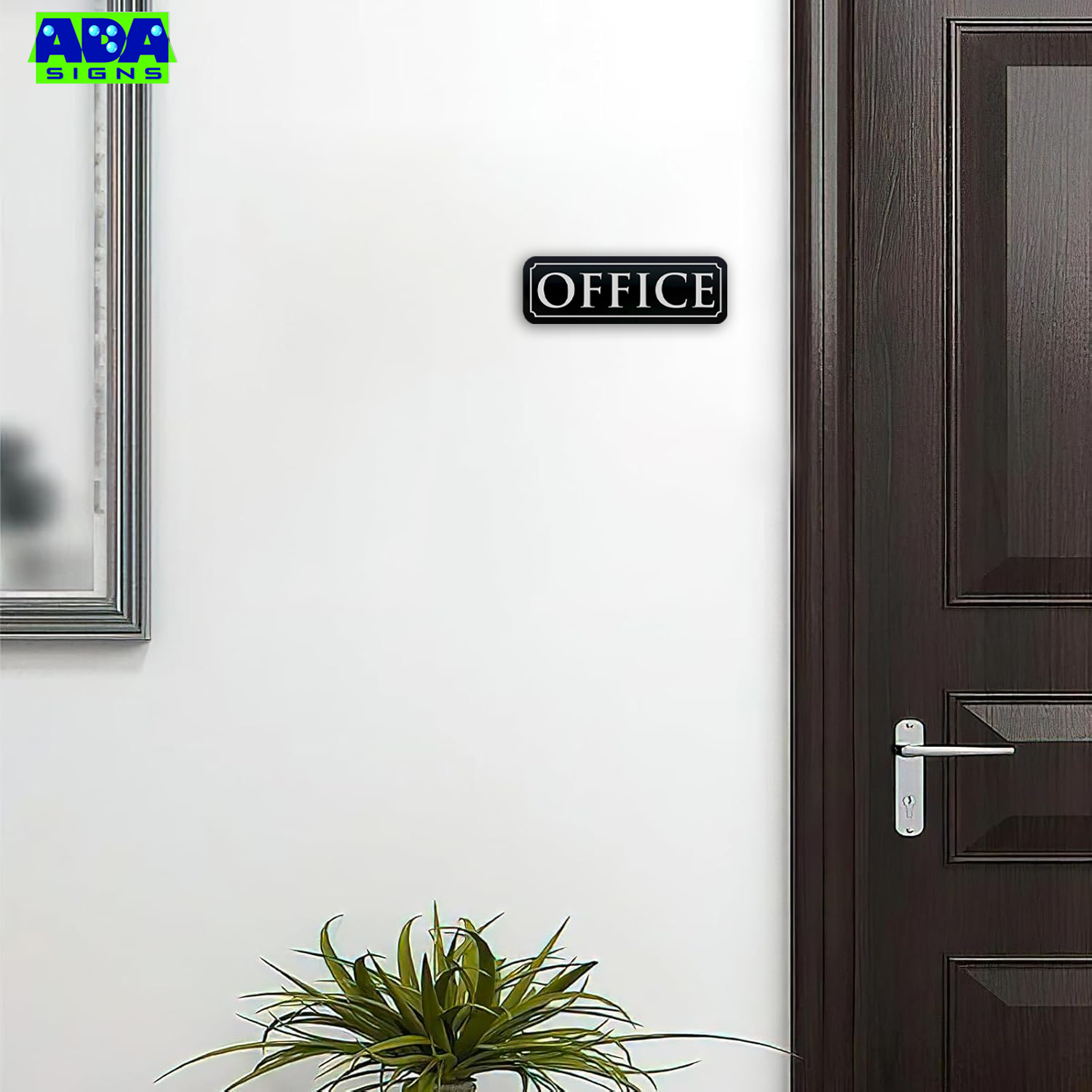 Office Door Sign - Black Acrylic - SET OF 3