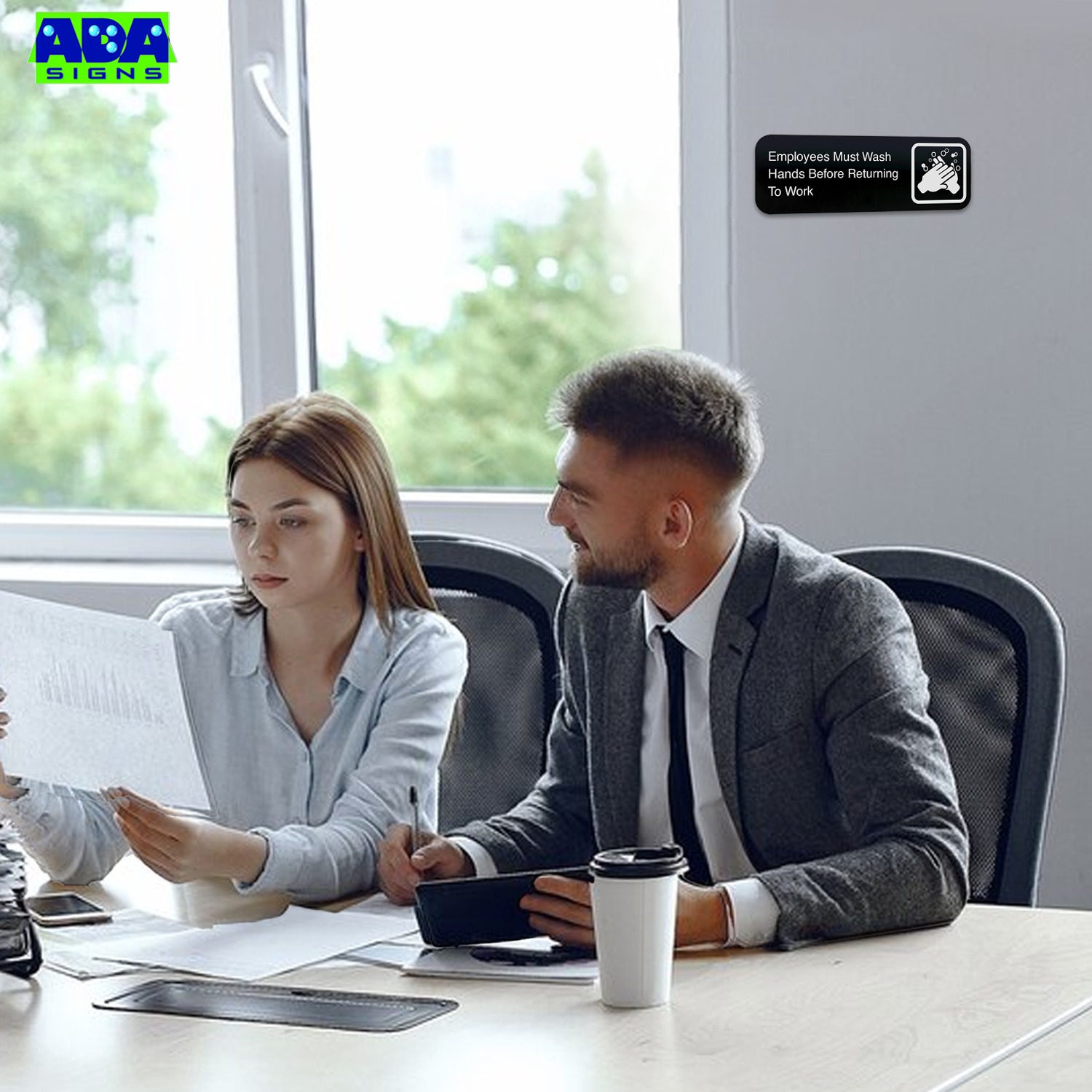 NO SMOKING VAPING & E-CIGARETTES -  Black Acrylic - SET OF 3