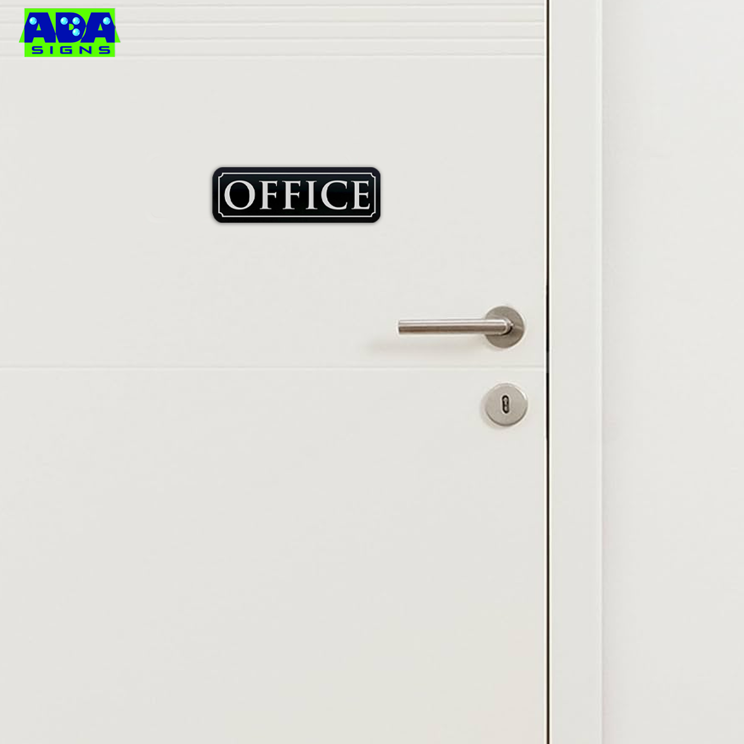 Office Door Sign - Black Acrylic - SET OF 3