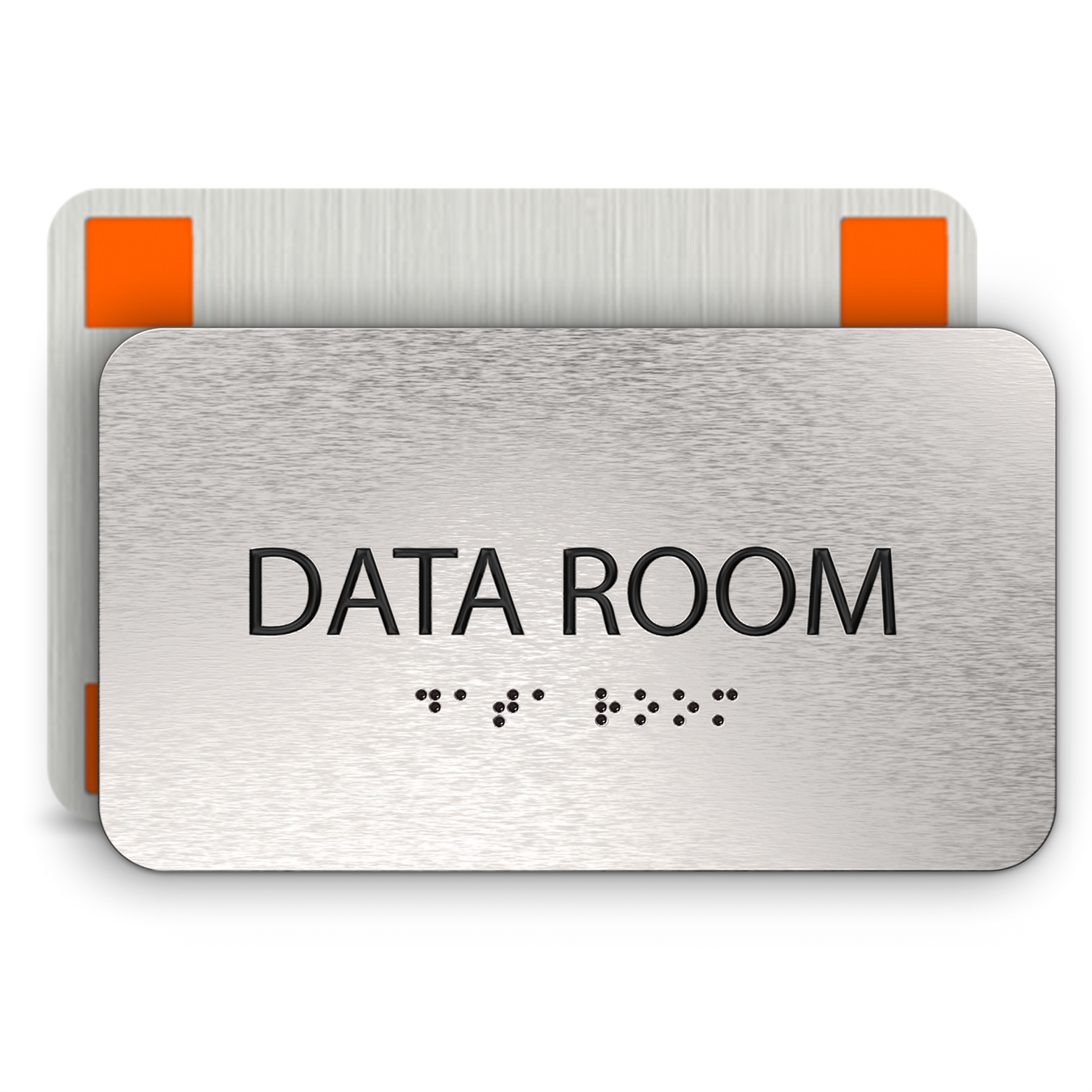 DATA ROOM Sign - Brushed Silver Aluminum - ADA Compliant