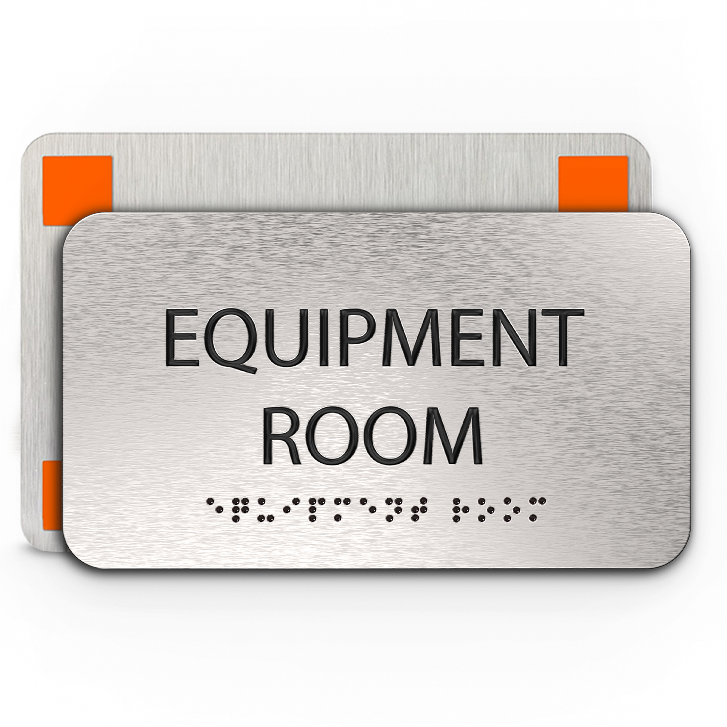 EQUIPMENT ROOM Sign - Brushed Silver Aluminum - ADA Compliant