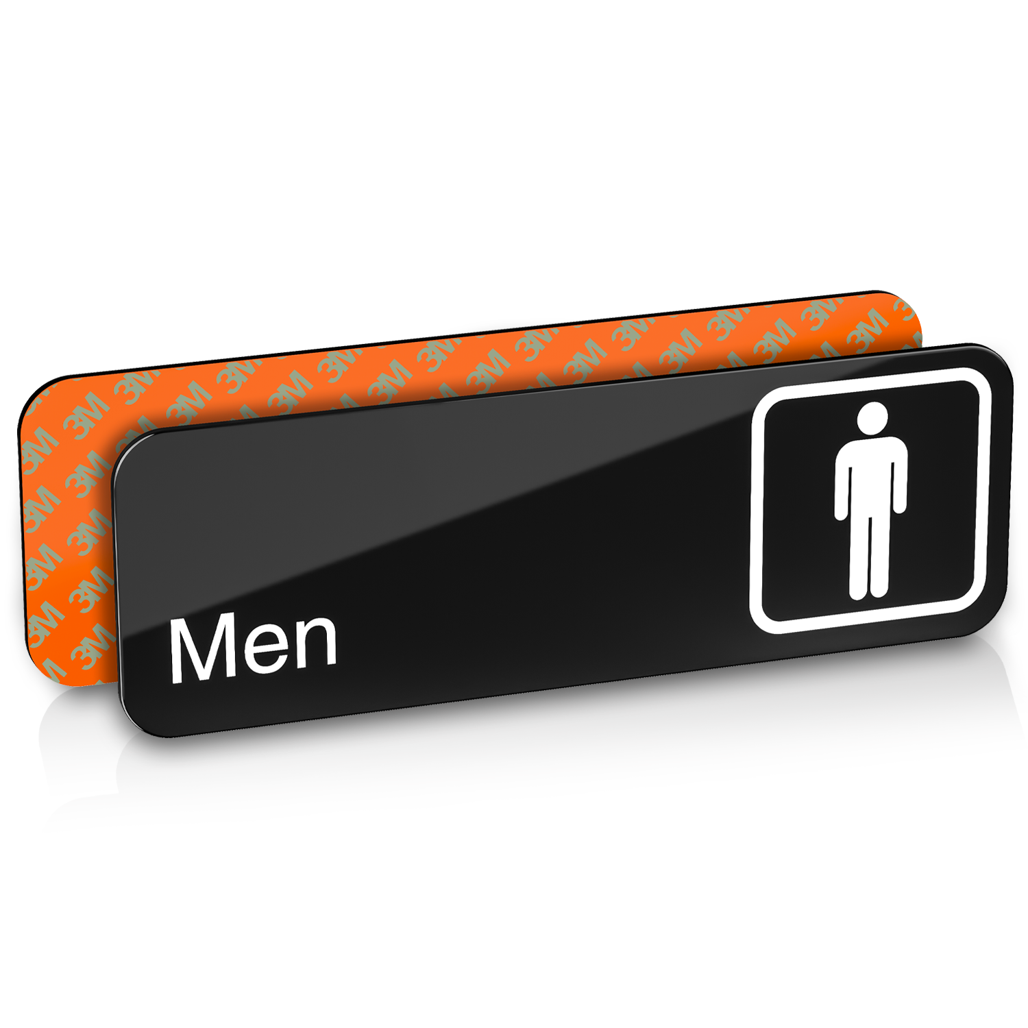 MEN Restroom Sign -  Black Acrylic