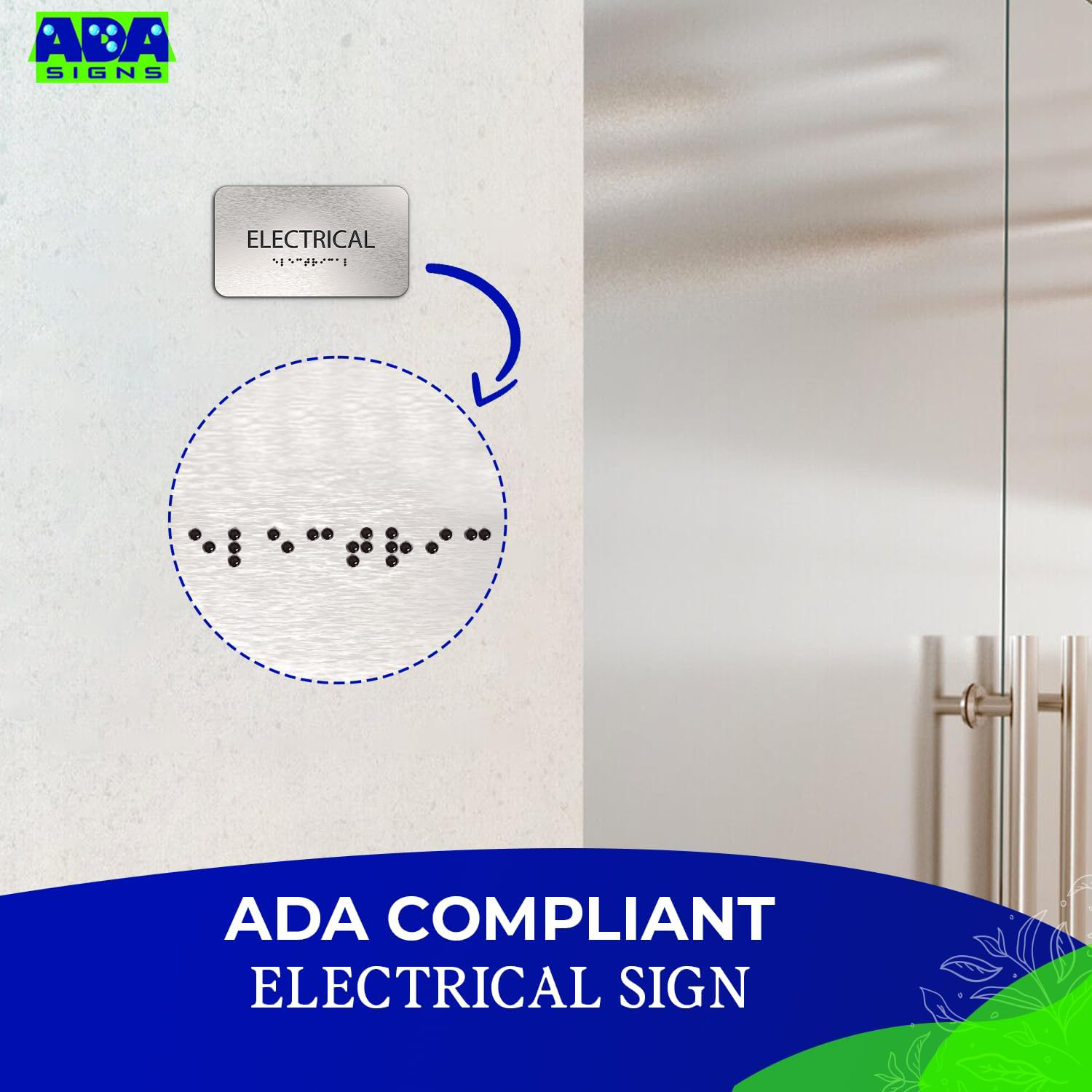 ELECTRICAL Room Sign - Brushed Silver Aluminum - ADA Compliant