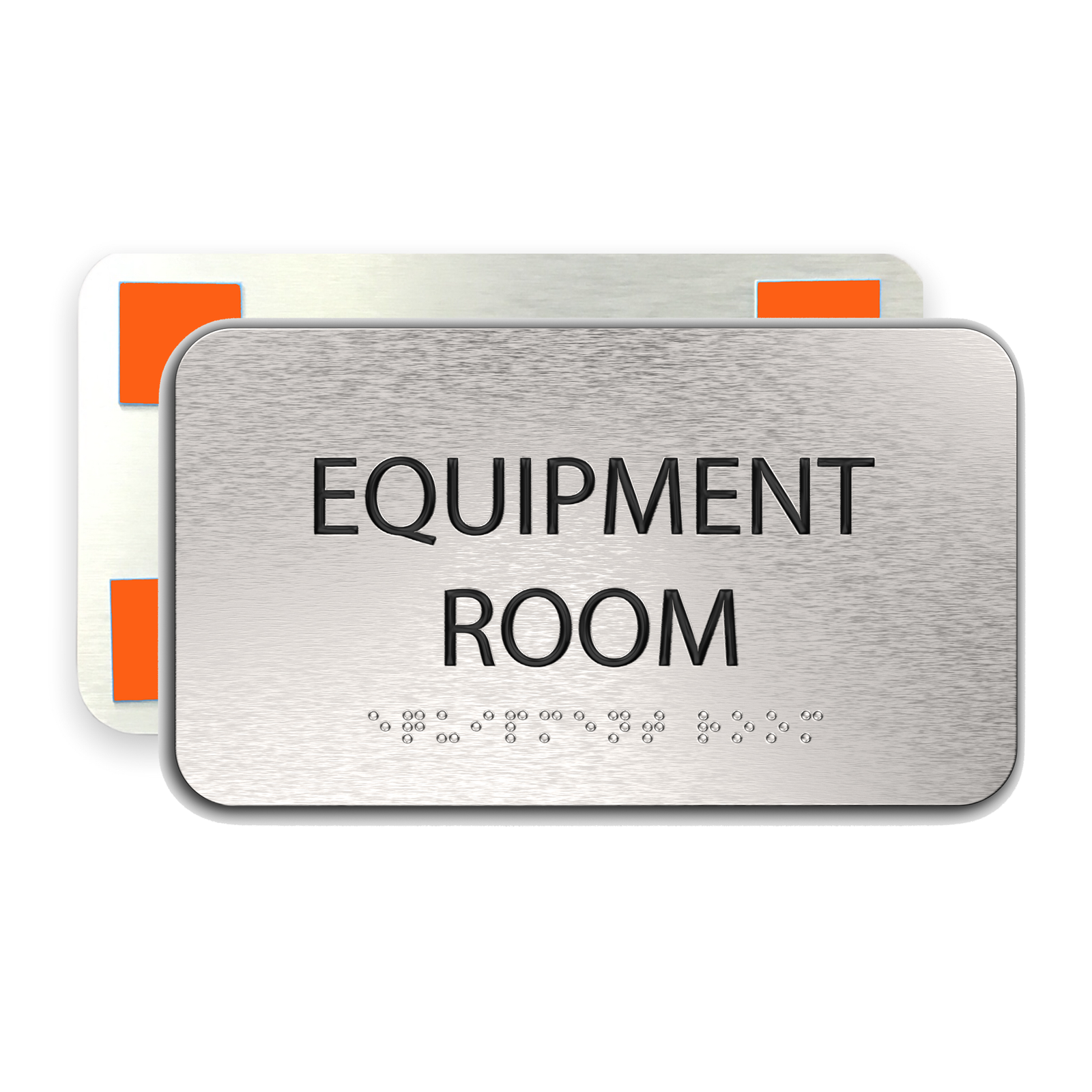 EQUIPMENT ROOM Sign - Brushed Silver Aluminum - ADA Compliant