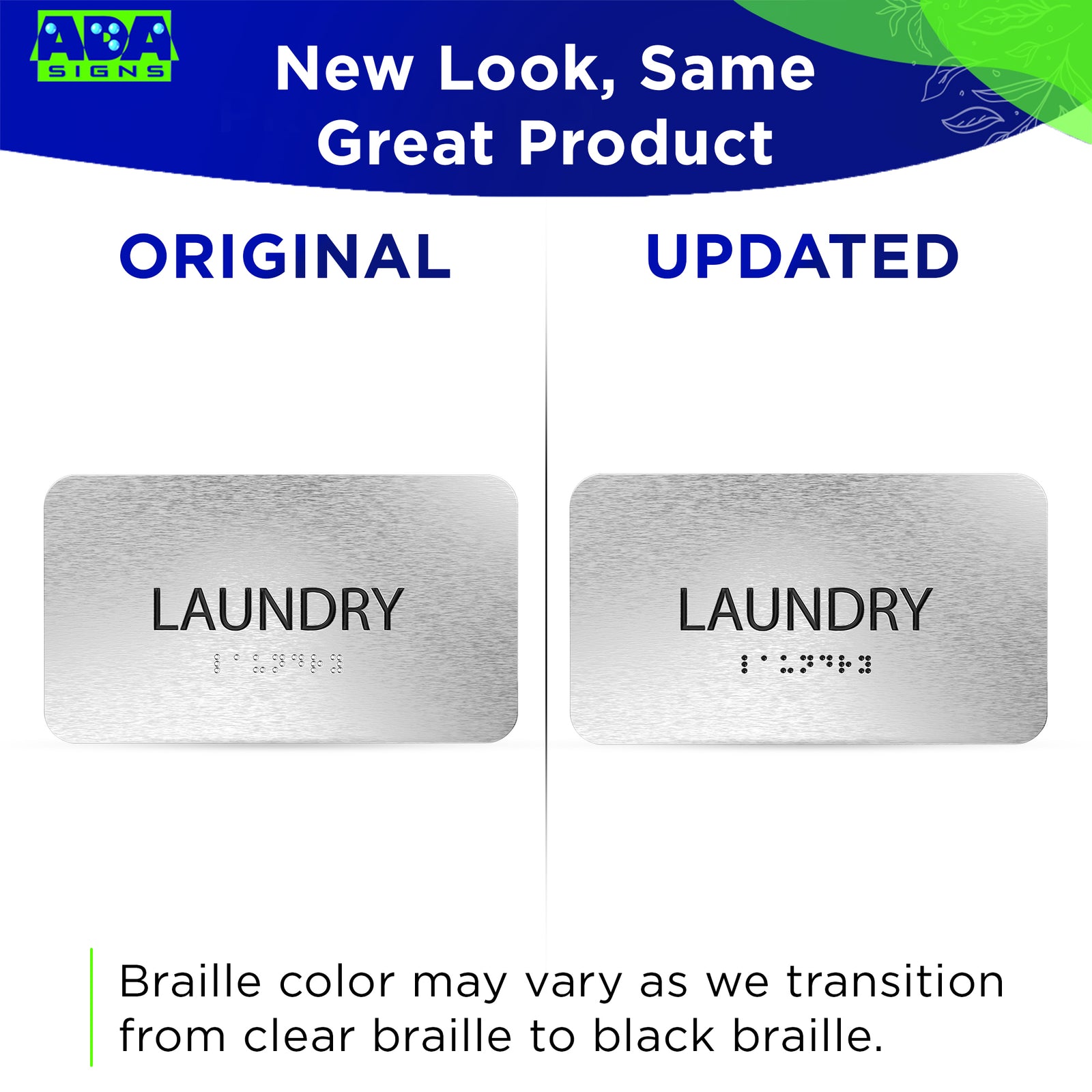 LAUNDRY Sign - Brushed Silver Aluminum - ADA Compliant