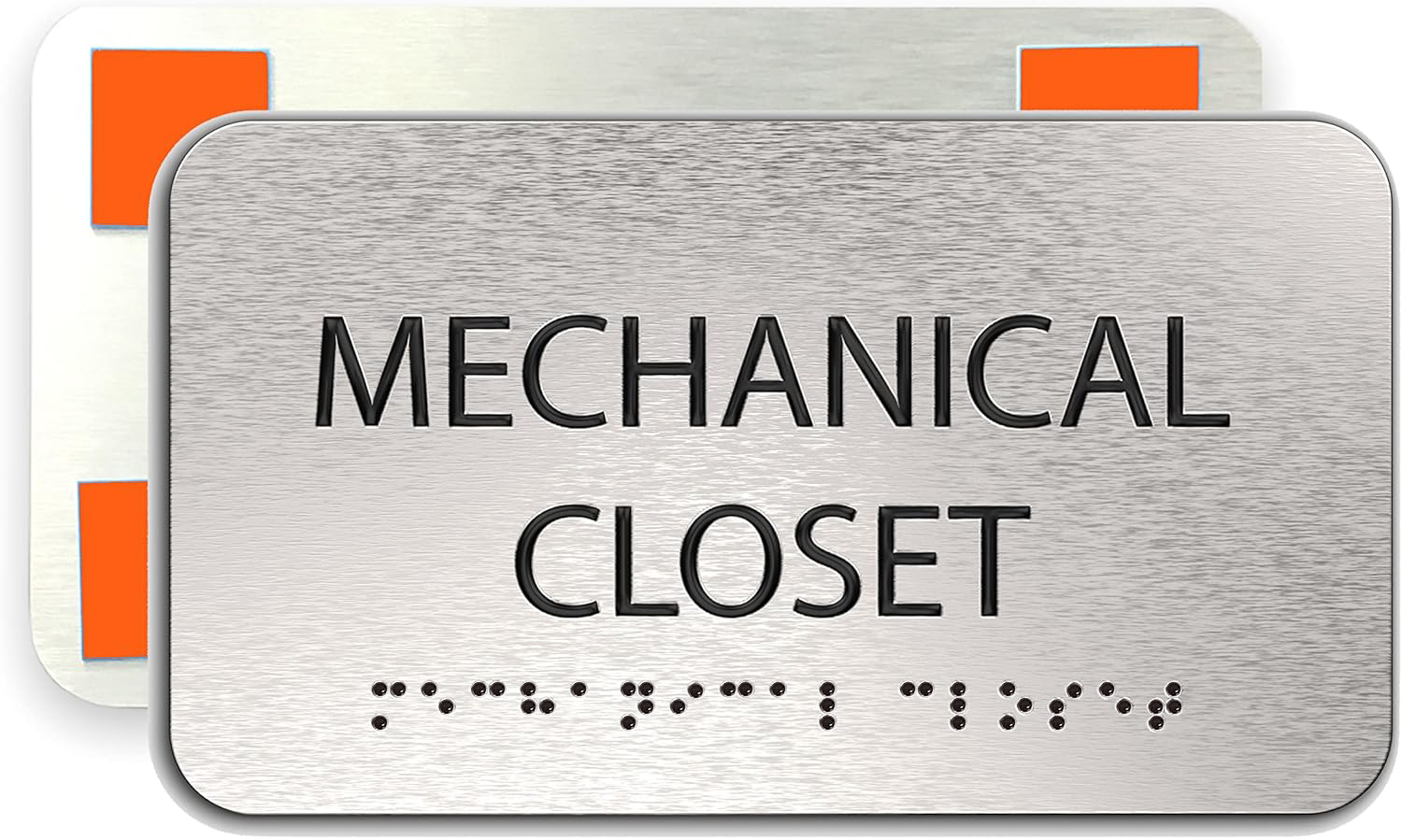 MECHANICAL CLOSET Sign - Brushed Silver Aluminum - ADA Compliant