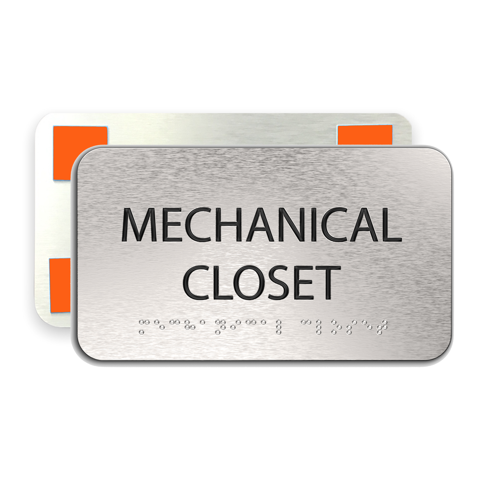 MECHANICAL CLOSET Sign  - Brushed Silver Aluminum - ADA Compliant