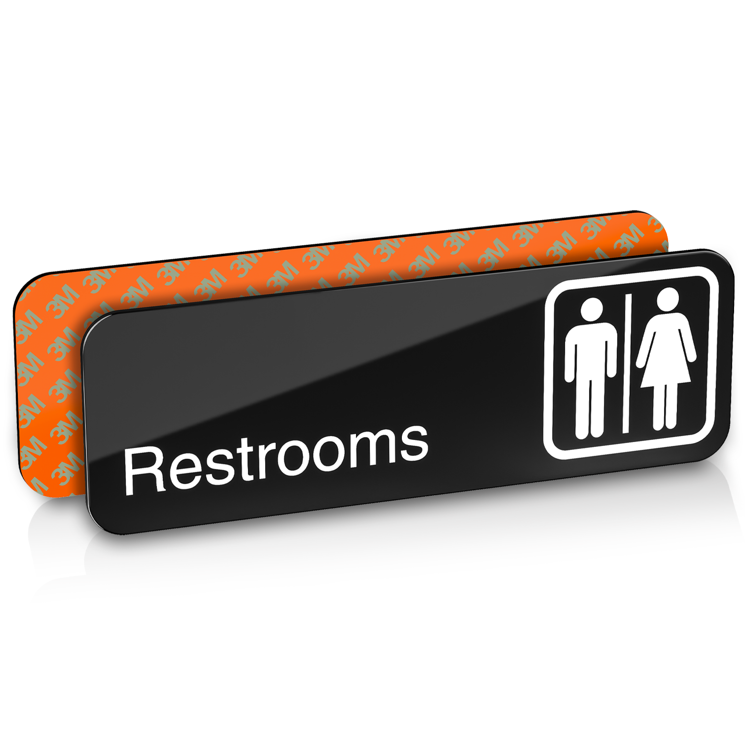 MEN AND WOMEN Restroom Signs - Black Acrylic