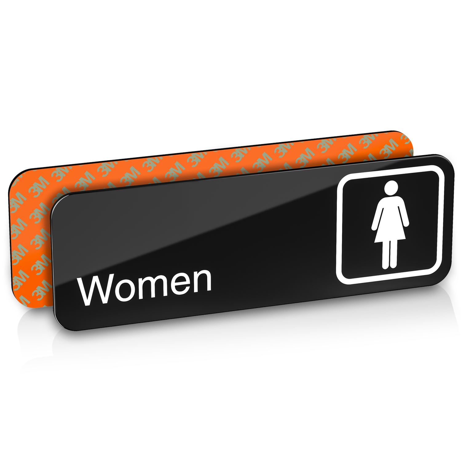 WOMEN Restroom Sign, Women Symbol - Black Acrylic