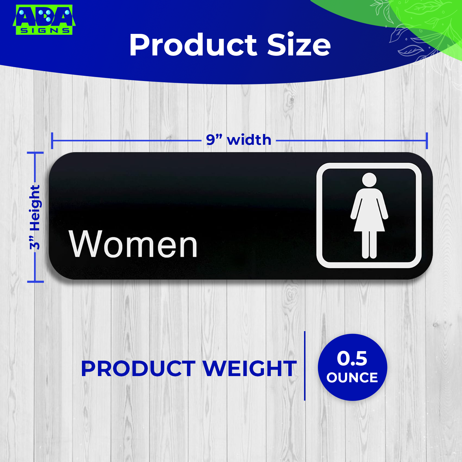 WOMEN Restroom Sign, Women Symbol - Black Acrylic