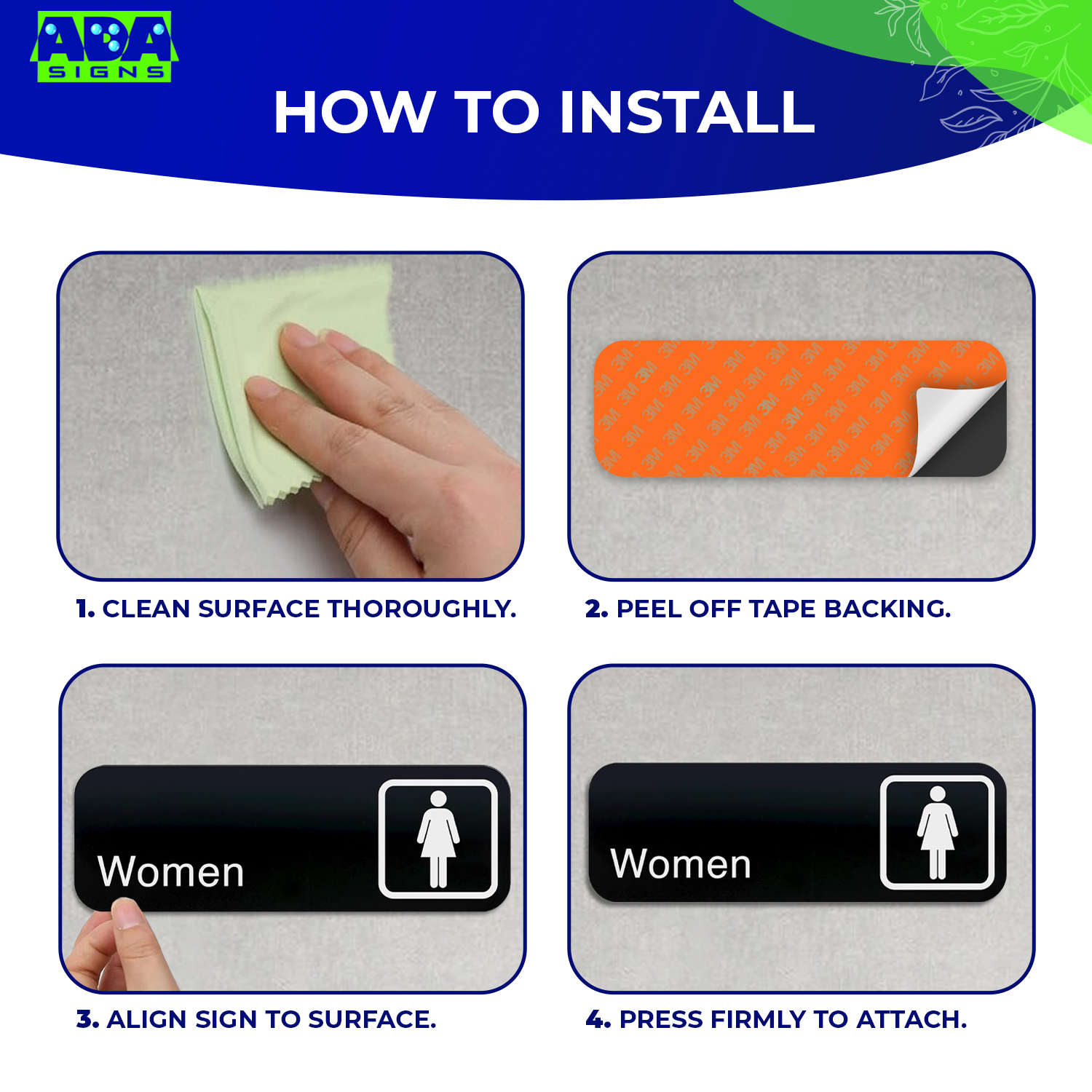 WOMEN Restroom Sign, Women Symbol - Black Acrylic