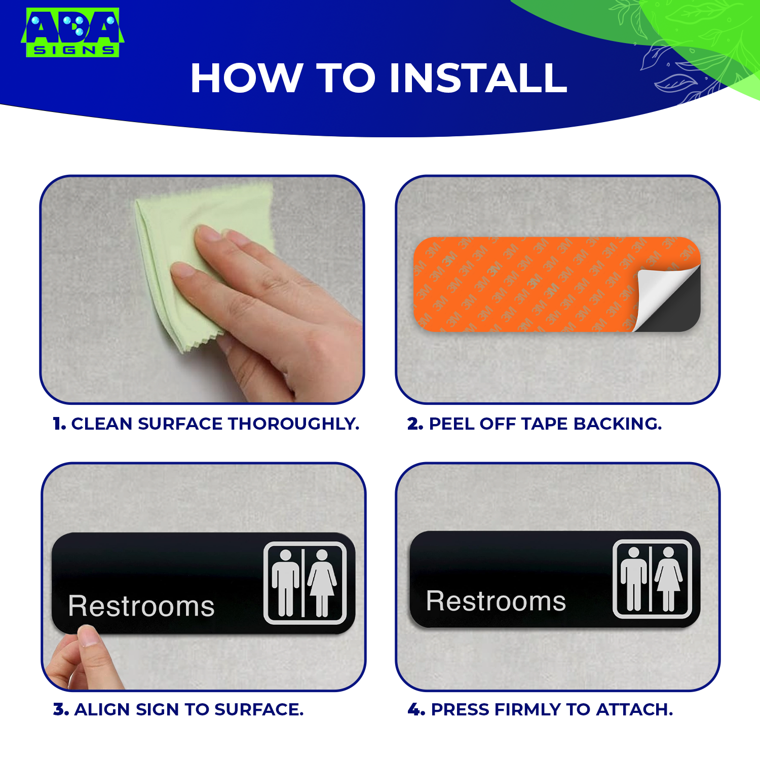 MEN AND WOMEN Restroom Signs - Black Acrylic