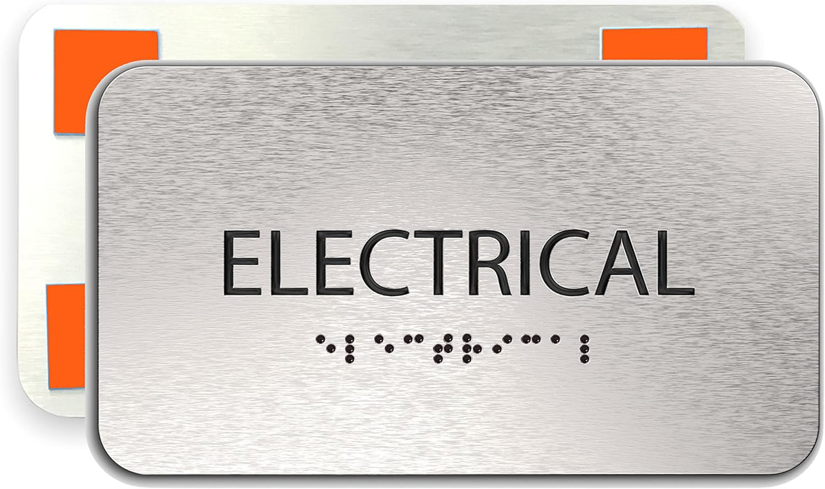 ELECTRICAL Room Sign - Brushed Silver Aluminum - ADA Compliant