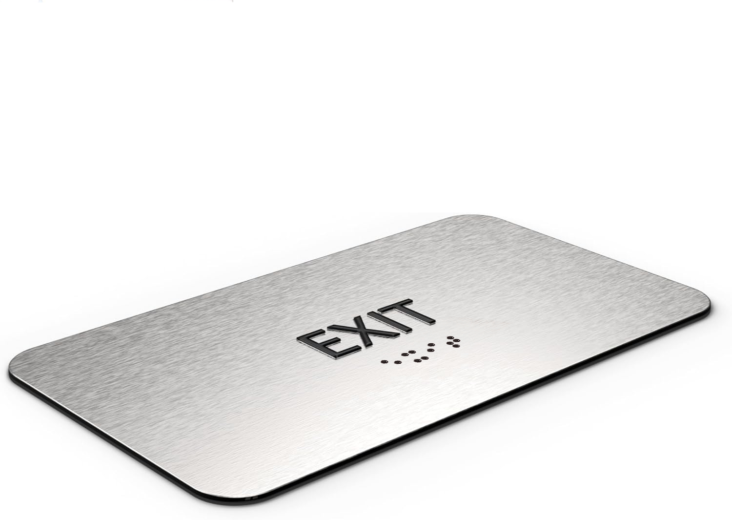 EXIT Sign - Brushed Silver Aluminum - ADA Compliant